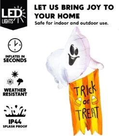 5ft Halloween Hanging Ghost With Trick Or Treat Flag -Joiedomi 71gw6 KNu7L. AC SL1500