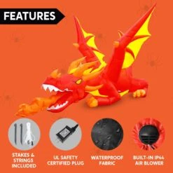 6ft Inflatable Sitting Fire Dragon -Joiedomi 71hZheTXx1L. AC SL1500
