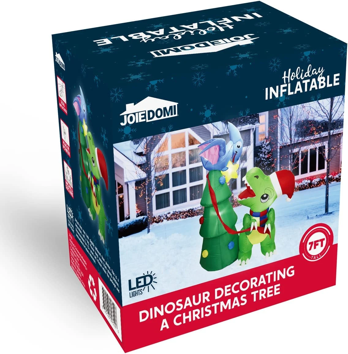 7ft Tall Dinosaur Decorating A Christmas Tree Christmas Inflatable 10 7ft Tall Dinosaur Decorating A Christmas Tree Christmas Inflatable - Image 8