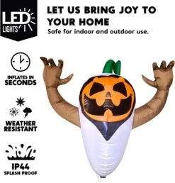 4ft Halloween Inflatable Pumpkin In A Ghost Costume -Joiedomi 71iihGt3wqL. AC SL1500