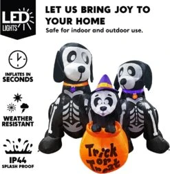 6ft Halloween Skeleton Dog Family Set With Trick Or Treat Flag -Joiedomi 71jH7JdkHdL. AC SL1500