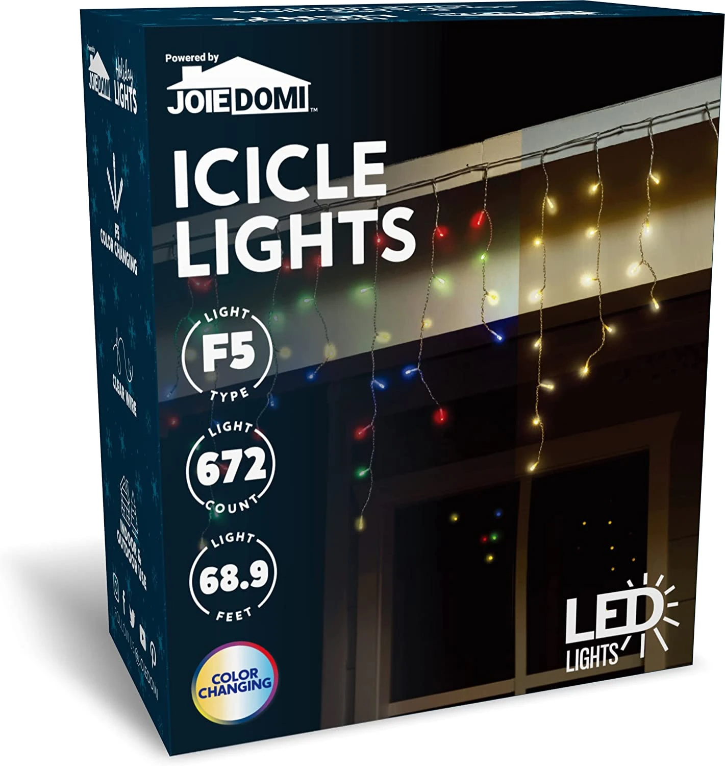 672 LED Christmas Icicle Lights Color Changing 4 672 LED Christmas Icicle Lights Color Changing - Image 2