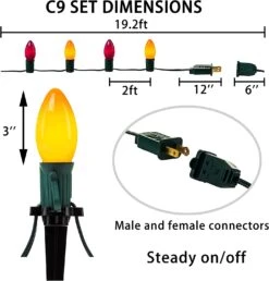 C9 Incandescent Green Wire Pathway Lights (Orange & Purple), 10 Pcs -Joiedomi 71jw RoA8oL. AC SL1500