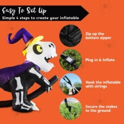 6ft Inflatable Skeleton Flying Witch T-rex -Joiedomi 71kdG fdscL. AC SL1500