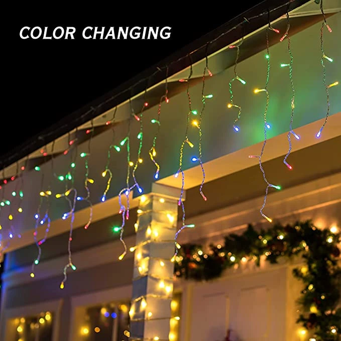 672 LED Christmas Icicle Lights Color Changing 6 672 LED Christmas Icicle Lights Color Changing - Image 4