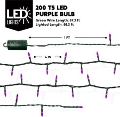 200 Purple LED Green Wire String Lights -Joiedomi 71mjlKYgqNL. AC SL1500