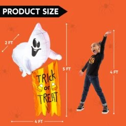 5ft Halloween Hanging Ghost With Trick Or Treat Flag -Joiedomi 71mx2KoWjGL. AC SL1500 1