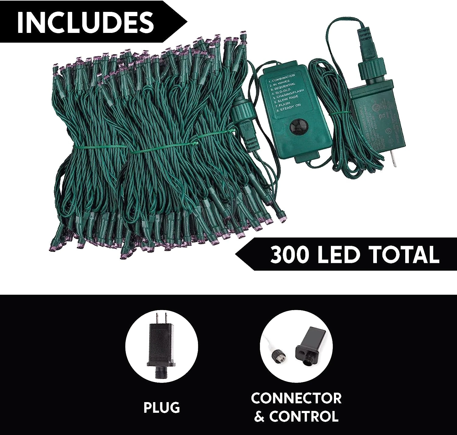 300-Count Purple LED Mini String Lights, 8 Modes 4 300-Count Purple LED Mini String Lights, 8 Modes - Image 2