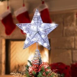 Silver Star Tree Topper, White 12 Silver Star Tree Topper, White -Joiedomi 71oWlf6d7kL. AC SL1500