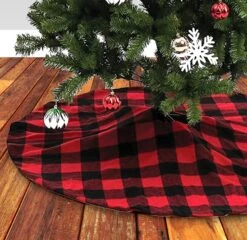 48in Buffalo Red Large Plaid Christmas Tree Skirt -Joiedomi 71q9PNWtkUL. AC