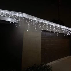 100 LED Christmas Icicle Lights Cool White -Joiedomi 71rXF6wPpaL. AC SX679