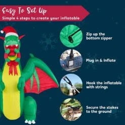 8ft Tall Realistic Christmas Green Dragon Christmas Inflatable -Joiedomi 71rz86cgyHL. AC SL1500