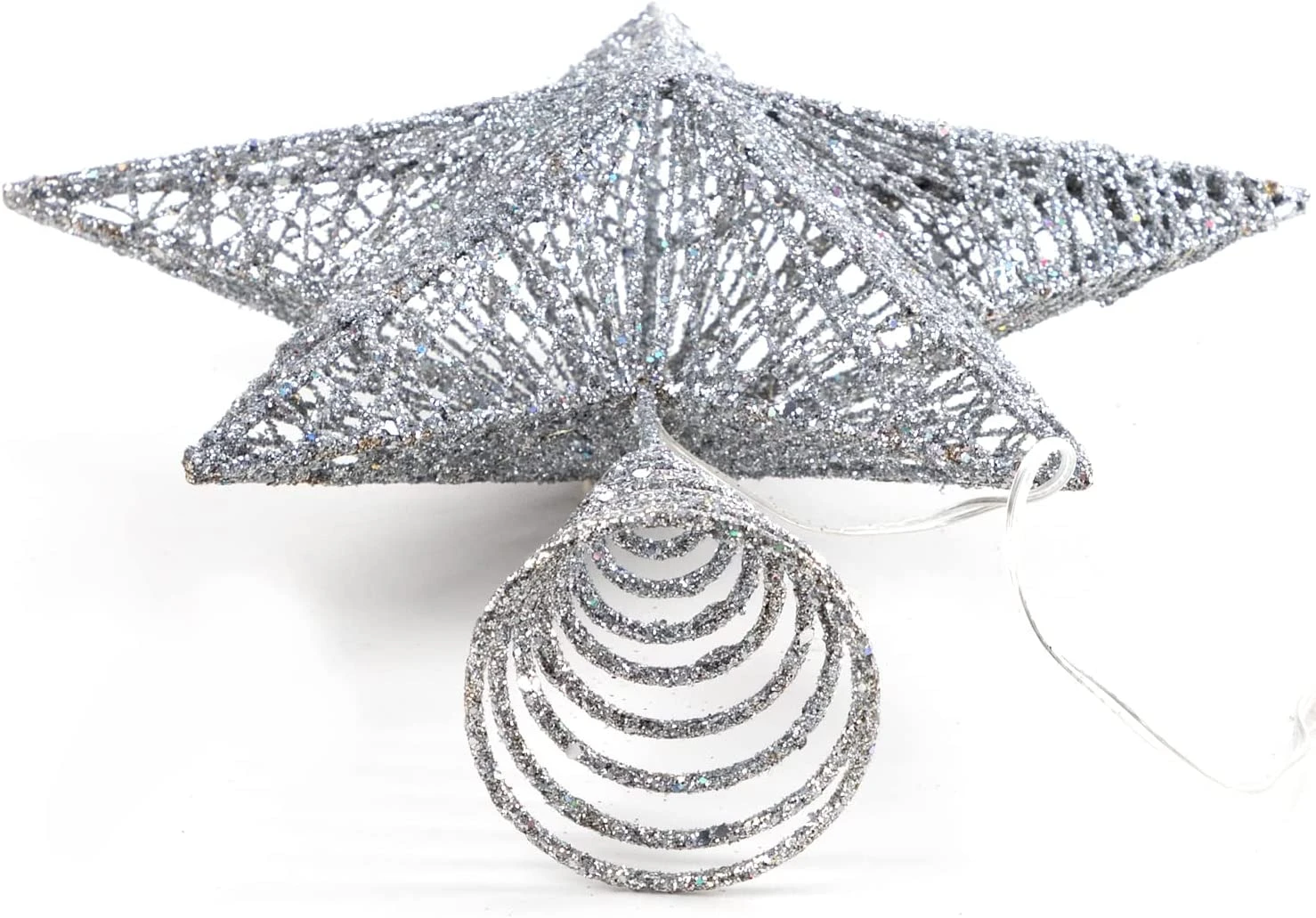 Silver Star Tree Topper, White 8 Silver Star Tree Topper, White - Image 6