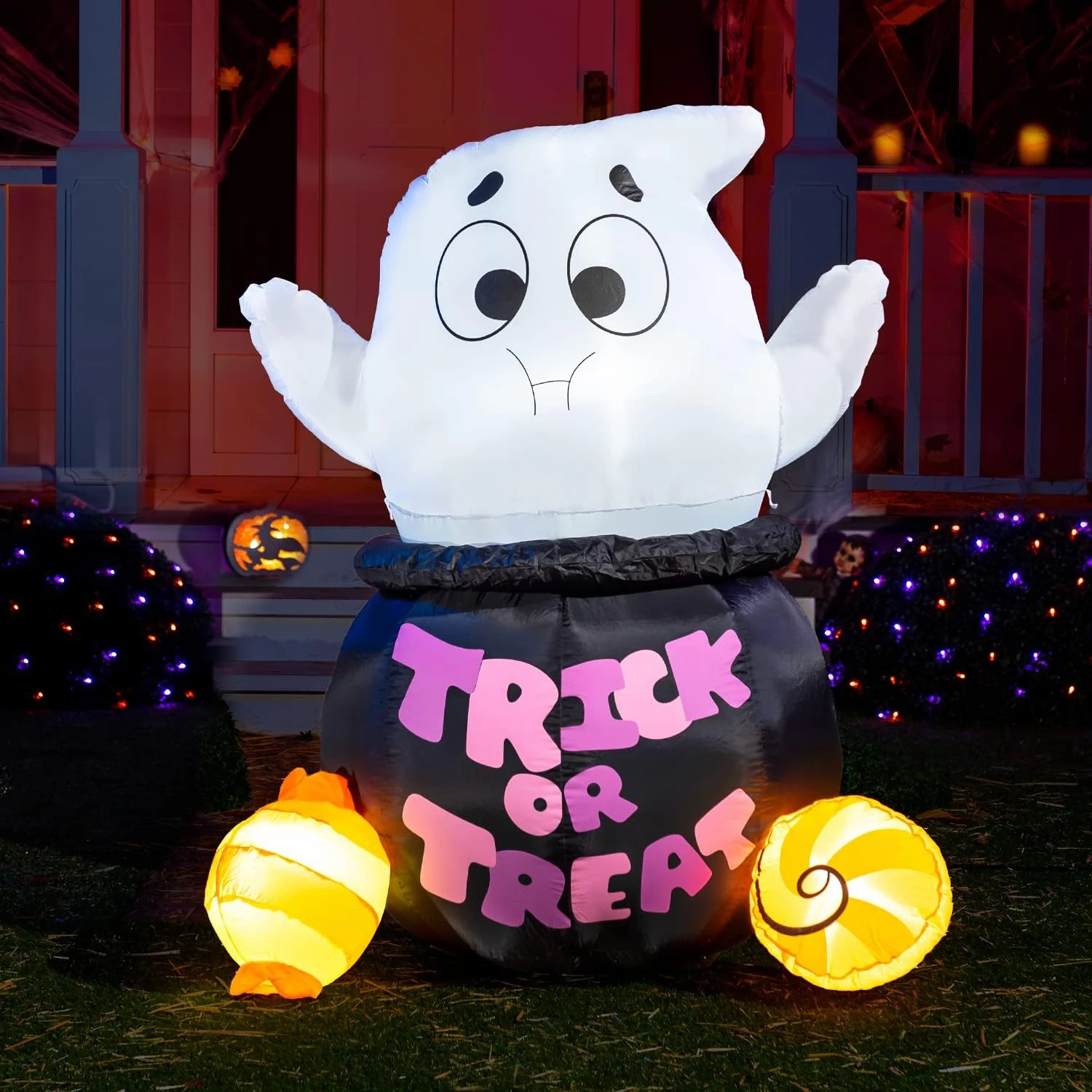 5ft Halloween Inflatable Ghost Stuck In Cauldron 3 5ft Halloween Inflatable Ghost Stuck In Cauldron