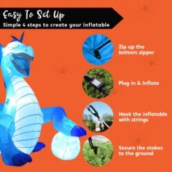 6 FT Tall Halloween Inflatable Sitting Ice Dragon With Globe -Joiedomi 71uWdYGrkhL. AC SL1500
