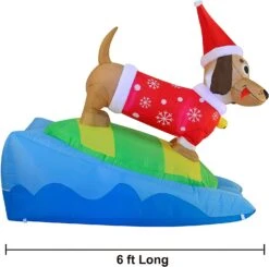 6 FT Long Inflatable Weiner Dog Snowboarding Christmas -Joiedomi 71ufz 6wPqL. AC SL1500