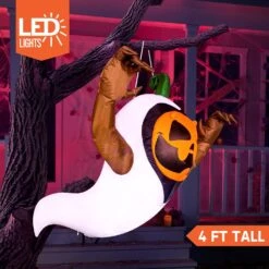 4ft Halloween Inflatable Pumpkin In A Ghost Costume -Joiedomi 71uk9C2pXUL. AC SL1500