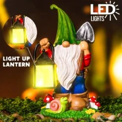 Gnome Statue With Solar LED Lights, Hanging Lantern -Joiedomi 71vgIyDDv L. AC SL1500