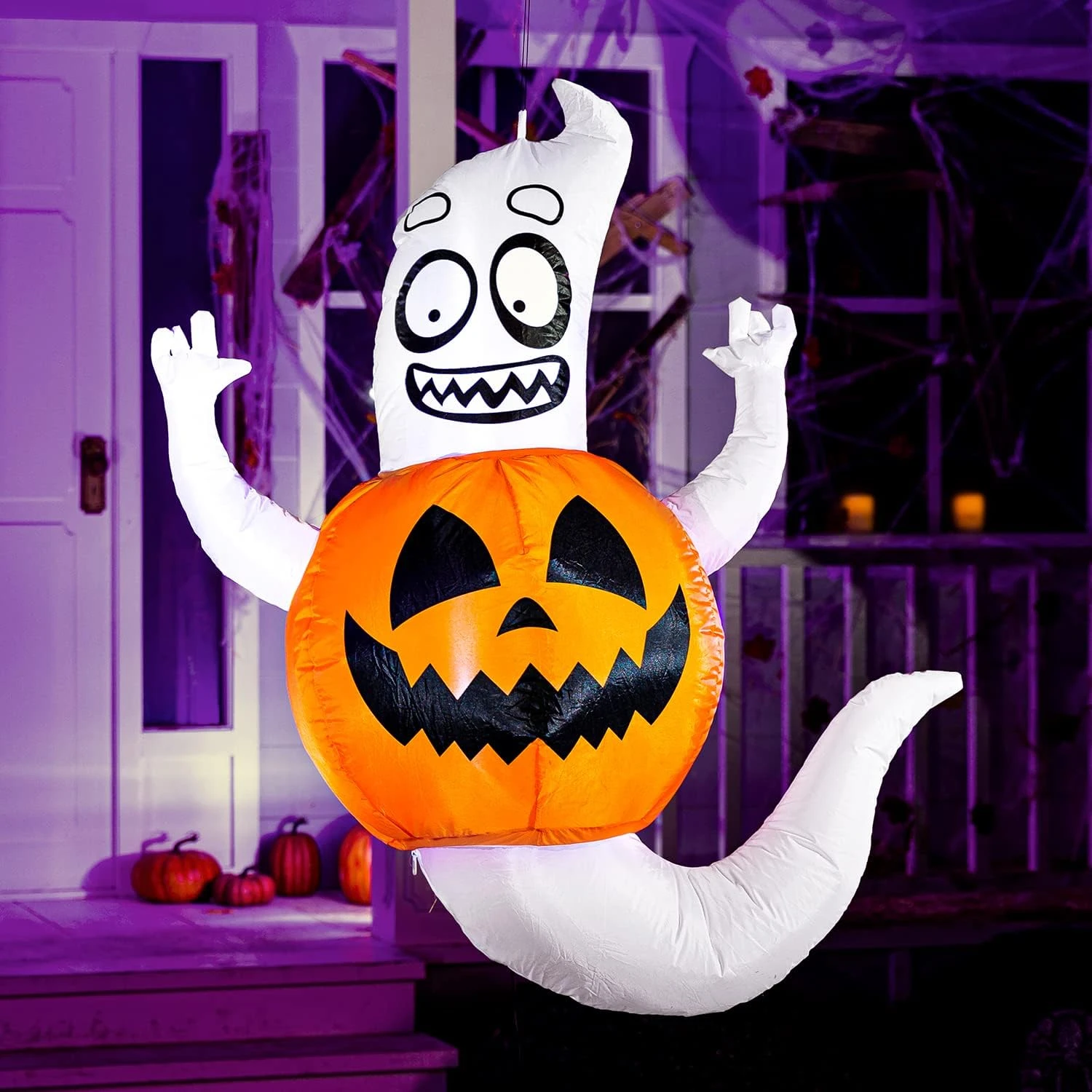 4ft Halloween Inflatable Ghost In A Pumpkin 3 4ft Halloween Inflatable Ghost In A Pumpkin