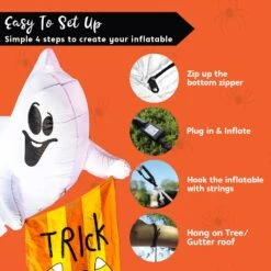 5ft Halloween Hanging Ghost With Trick Or Treat Flag -Joiedomi 71vv03APTDL. AC SL1500
