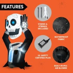 5ft Halloween Ground Breaker Skeleton Holding Head Inflatable 15 5ft Halloween Ground Breaker Skeleton Holding Head Inflatable -Joiedomi 71wtAZ9jx5L. AC SL1500