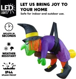 4ft Halloween Inflatable Witch Hanging On Branch -Joiedomi 71wzvnzBN2L. AC SL1500