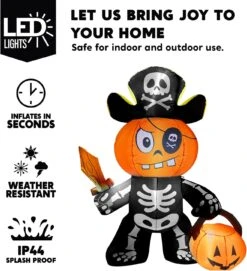 5ft Halloween Inflatable Ghost Pumpkin Pirate -Joiedomi 71x18CsXqSL. AC SL1500