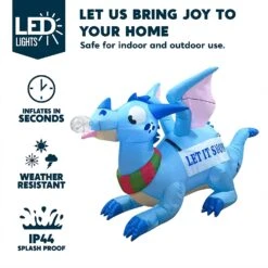 6 FT Long Inflatable Blue Dragon With Snowflake With Build-in LEDs 11 6 FT Long Inflatable Blue Dragon With Snowflake With Build-in LEDs -Joiedomi 71xKj26pQQL. AC SL1500
