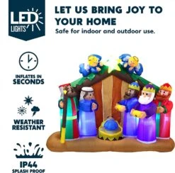 Large Nativity Scene With Angels Inflatable (6 Ft) -Joiedomi 81 CHSF dKL. AC SL1500
