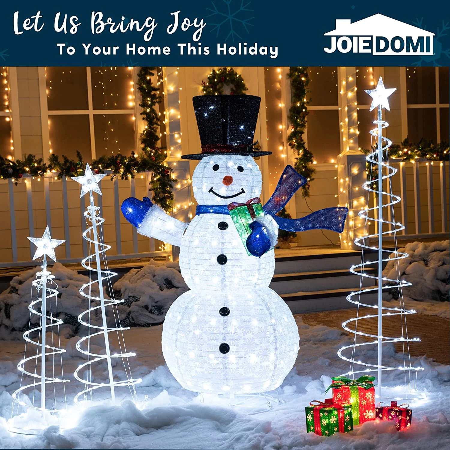 Lighted Spiral Christmas Tree Set LED Cool White - 3 Pcs 7 Lighted Spiral Christmas Tree Set LED Cool White - 3 Pcs - Image 5