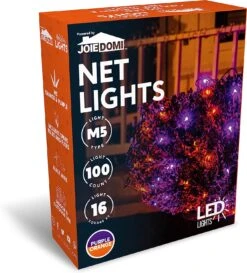 100 M5 LED Black Wire Net Lights (Orange & Purple)