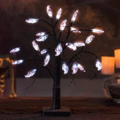 1.5ft LED Glitter Tree - White Ghost