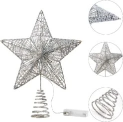 Silver Star Tree Topper, White 14 Silver Star Tree Topper, White -Joiedomi 8100dC41EOL. AC SL1500