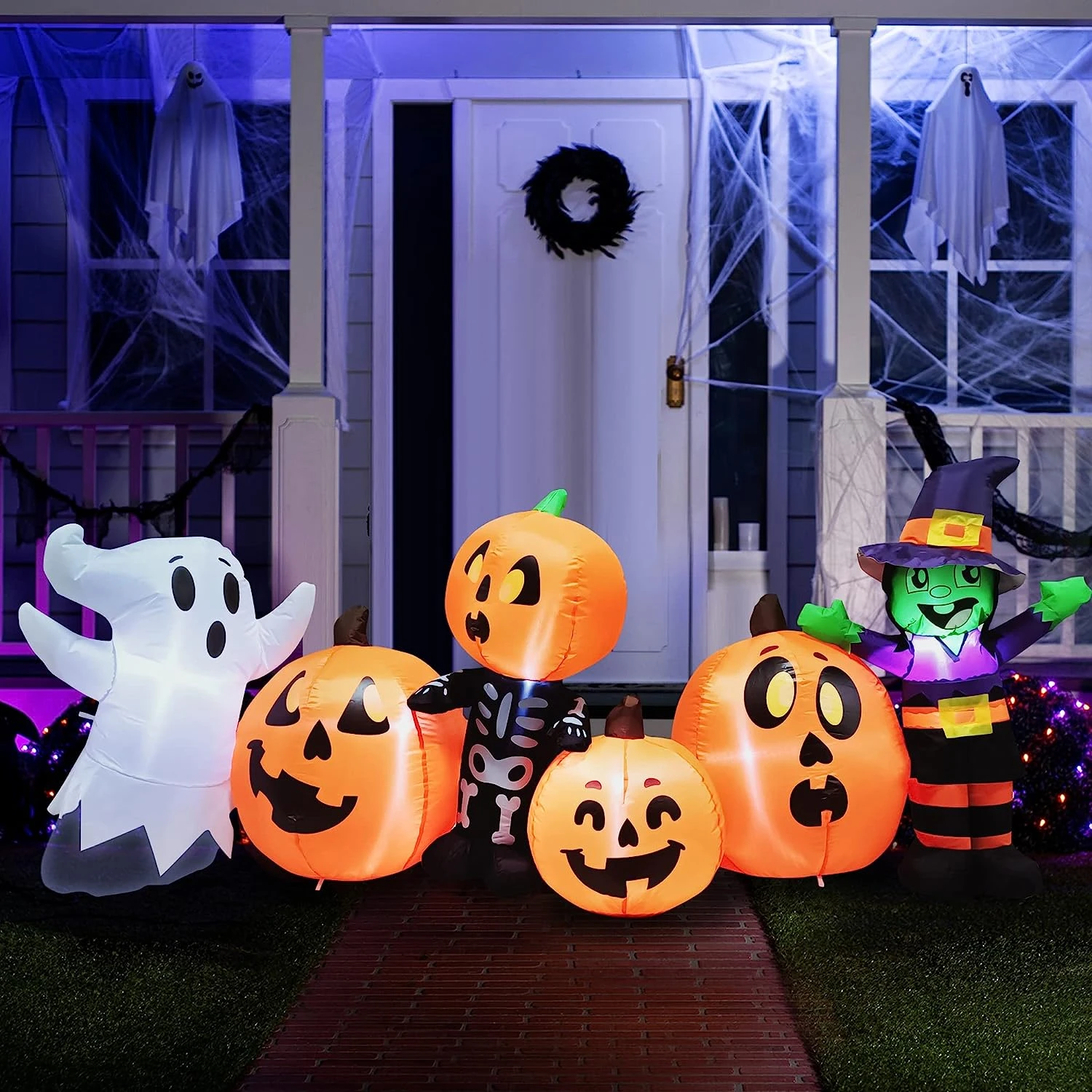 8ft Halloween Inflatable Horizontal Pumpkin And Halloween Characters 11 8ft Halloween Inflatable Horizontal Pumpkin And Halloween Characters - Image 9