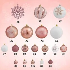 88 Pcs Rose Gold & White Christmas Ornaments -Joiedomi 812Ipft5r7L. AC SL1500