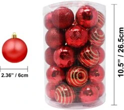 34 Pcs Christmas Ball Ornaments (Red) 9 34 Pcs Christmas Ball Ornaments (Red) -Joiedomi 812MIwTgtwL. AC SL1500