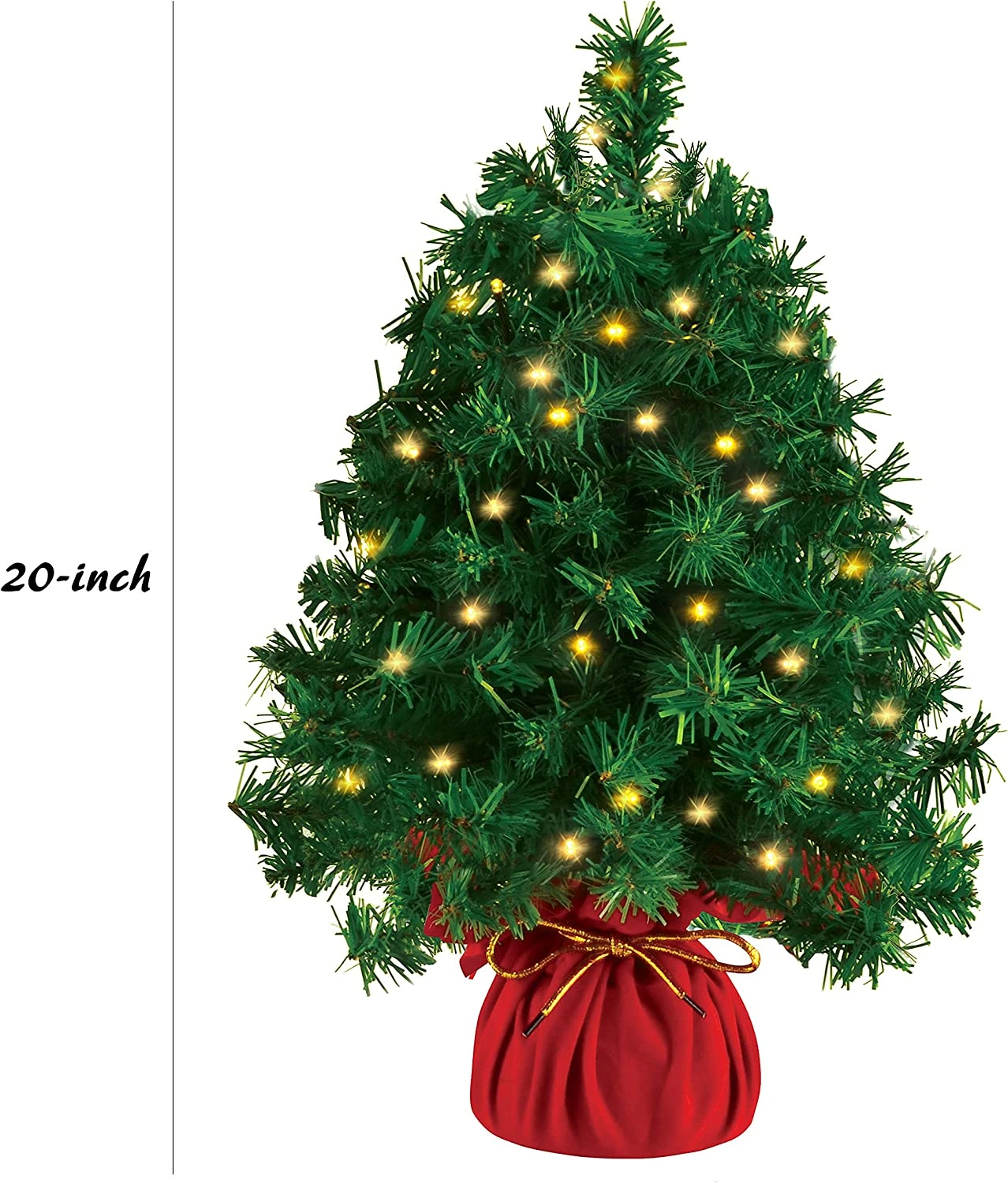 Tabletop Mini Christmas Tree Prelit With 45 Clear LED Lights(8 Light Modes) 7 Tabletop Mini Christmas Tree Prelit With 45 Clear LED Lights(8 Light Modes) - Image 5