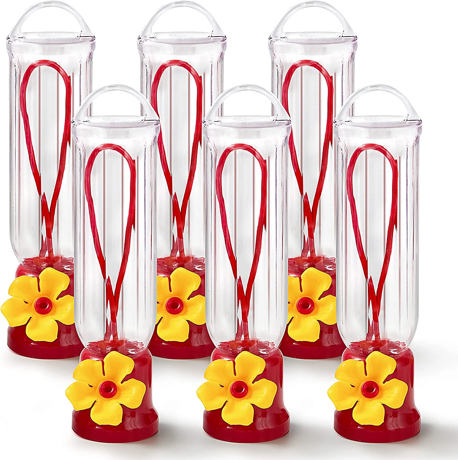 Mini Hummingbird Feeders With Hanging Wires, 6 Pcs 3 Mini Hummingbird Feeders With Hanging Wires, 6 Pcs