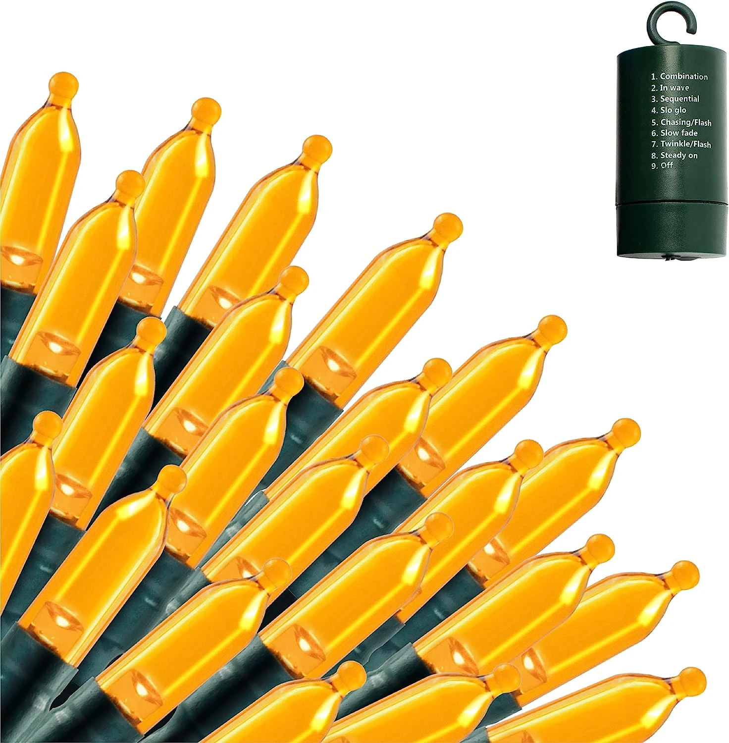 100 Orange LED Green Wire String Lights 3 100 Orange LED Green Wire String Lights