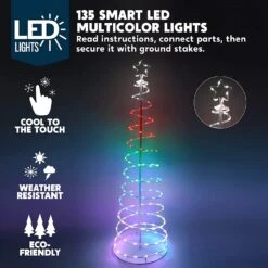 6ft Smart Animated Lightshow Spiral Christmas Tree -Joiedomi 815YpUftshL. AC SL1500