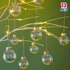 12 Pcs Chrome Christmas Ornaments 2.36in 18 12 Pcs Chrome Christmas Ornaments 2.36in -Joiedomi 816cGHSuVdL. AC SL1500