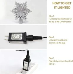 Silver Snowflake Tree Toppers With White Projector Lights -Joiedomi 816qsQRLlxL. AC SL1500