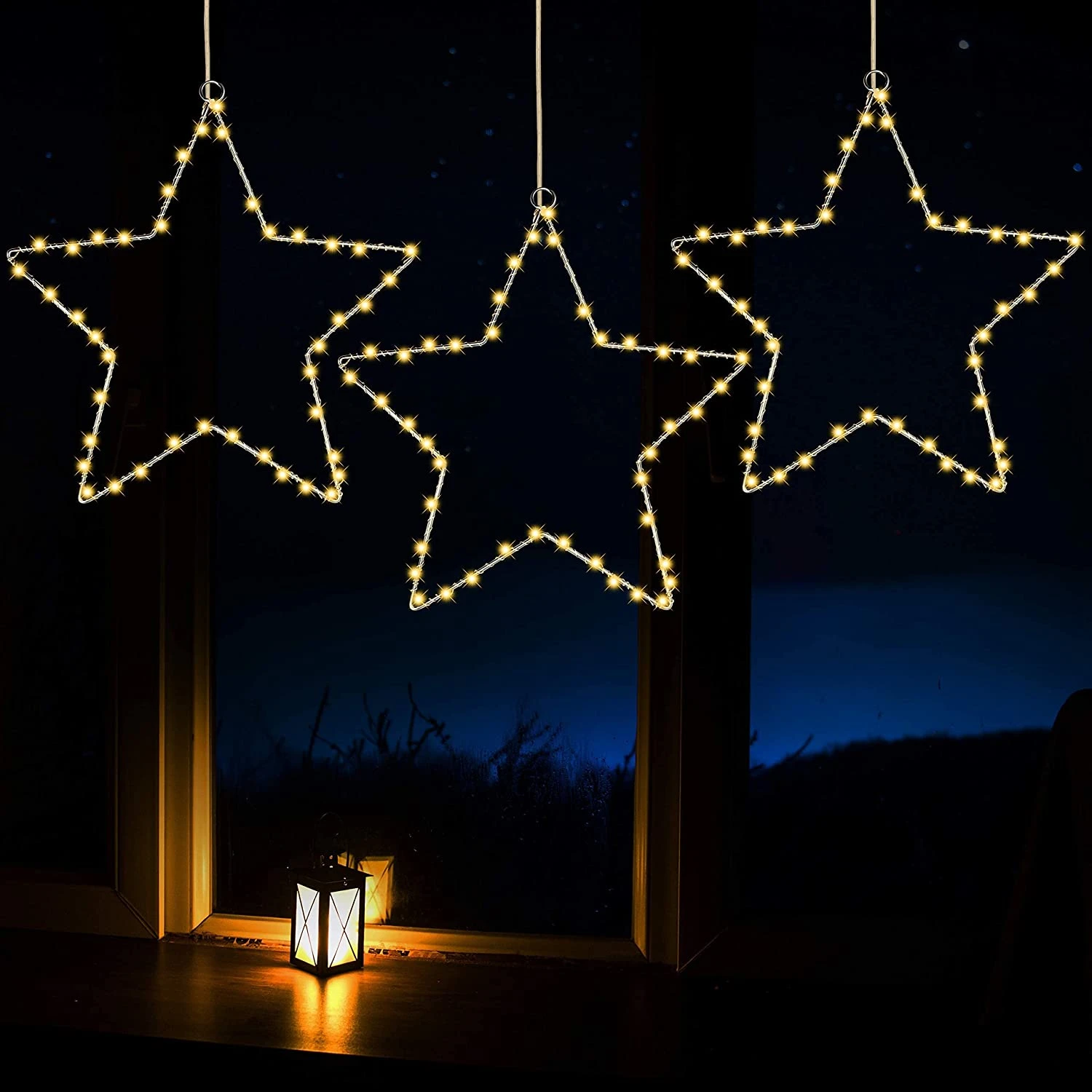 3 Pack Star Fairy Lights Warm White 3 3 Pack Star Fairy Lights Warm White