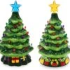 7in Ceramic Christmas Trees, 2 Sets