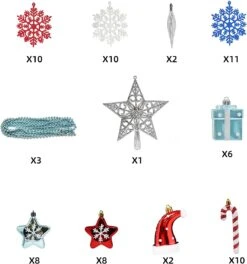 132 Pcs Red, Blue, And Silver Christmas Ornaments 13 132 Pcs Red, Blue, And Silver Christmas Ornaments -Joiedomi 818f72rAysL. AC SL1500