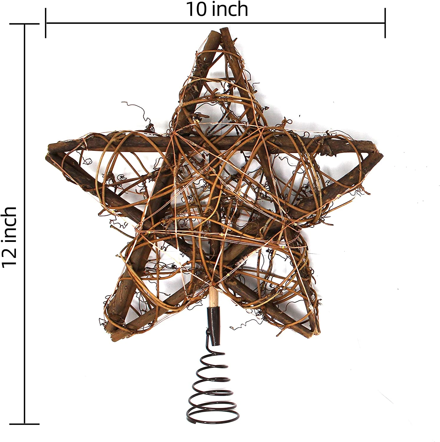 50 LED Rattan Star Tree Topper 6 50 LED Rattan Star Tree Topper - Image 4