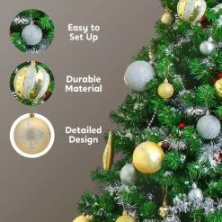 133 Pcs Christmas Ornaments (Gold&Silver) -Joiedomi 81BAOs2V1IL. AC SL1500