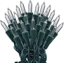 150 Counts Clear Green Wire Christmas Lights Set Of 3