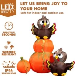 6ft Inflatable Stacking Pumpkin Turkey -Joiedomi 81G29wvyVcL. AC SL1500