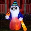 6 FT Tall Halloween Cute Wizard Ghost Inflatable With Flaming Light -Joiedomi 81GCJdqHHGL. AC SL1500